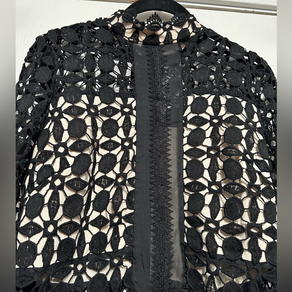 Lace Openwork Mock Neck Mini Dress - Picture 8 of 13